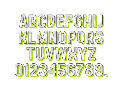 Block Glitter Shadow Font HTV glitter monogram sparkle effect alphabet letters machine embroidery designs