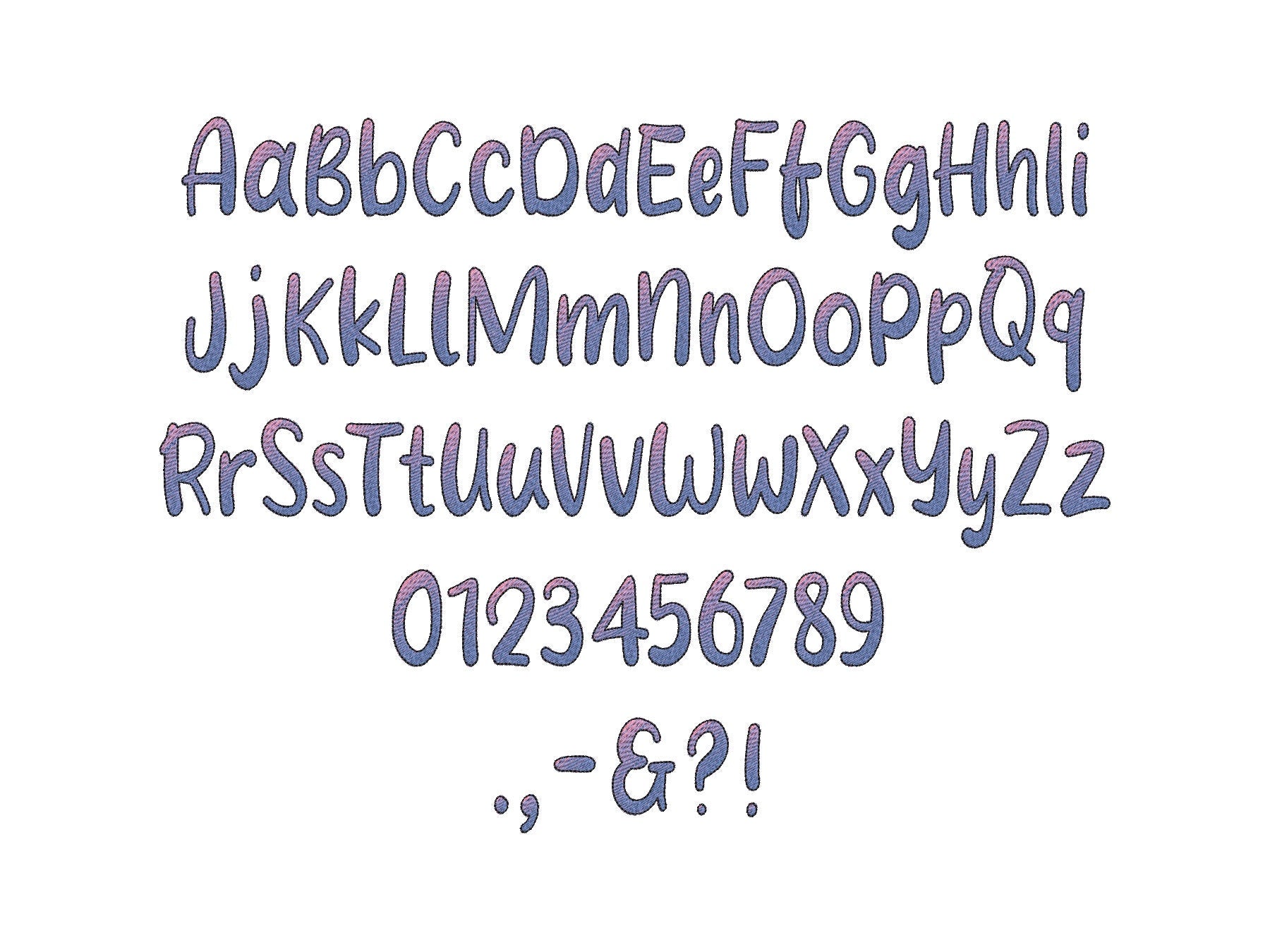 NO special thread! Rainbow Iridescent 2 Color and outline Monogram FONT alphabet kids variegated effect letters machine embroidery designs