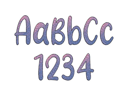 NO special thread! Rainbow Iridescent 2 Color and outline Monogram FONT alphabet kids variegated effect letters machine embroidery designs