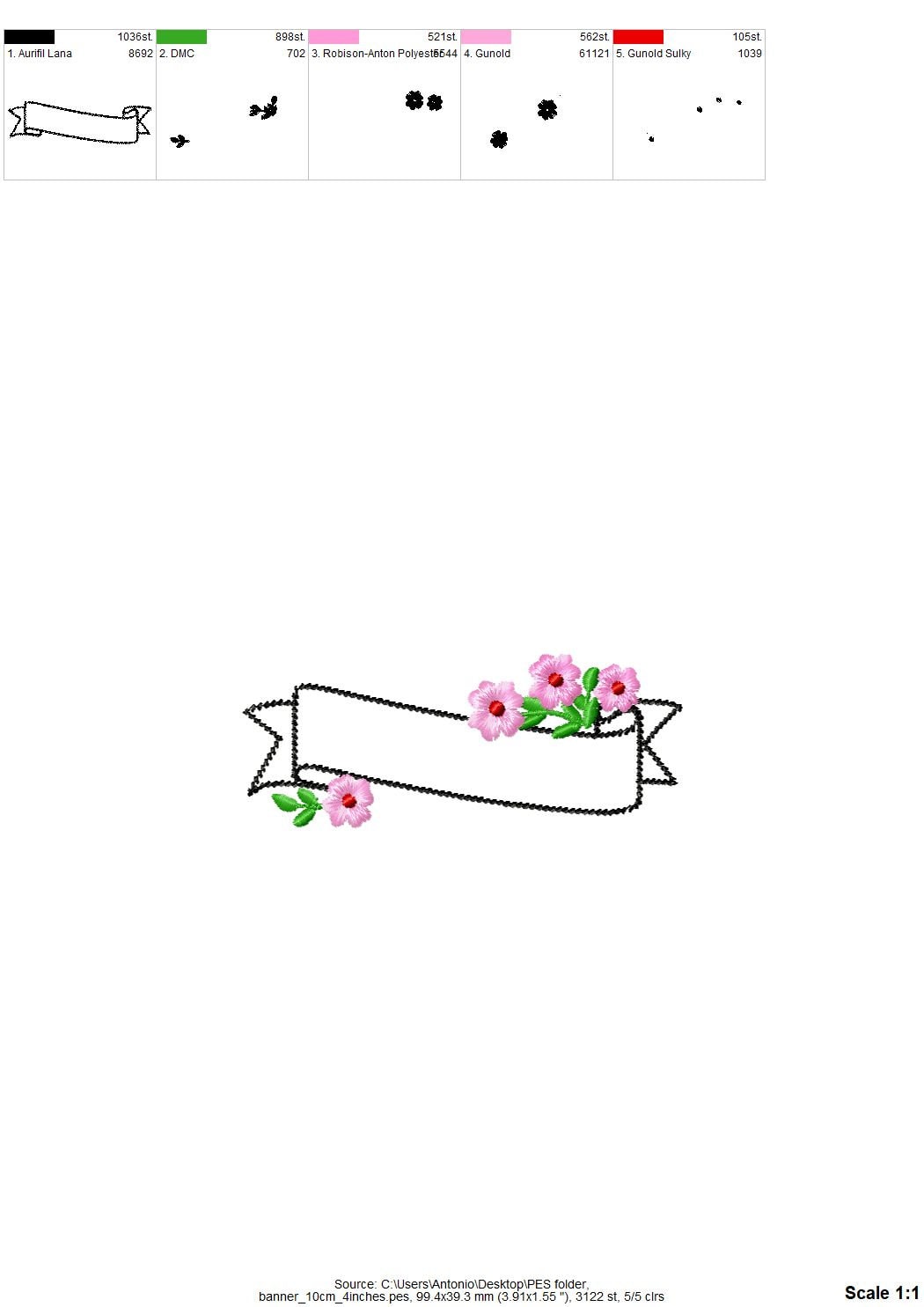 Mini flowers with leaves floral vine banner monogram name frame machine embroidery designs