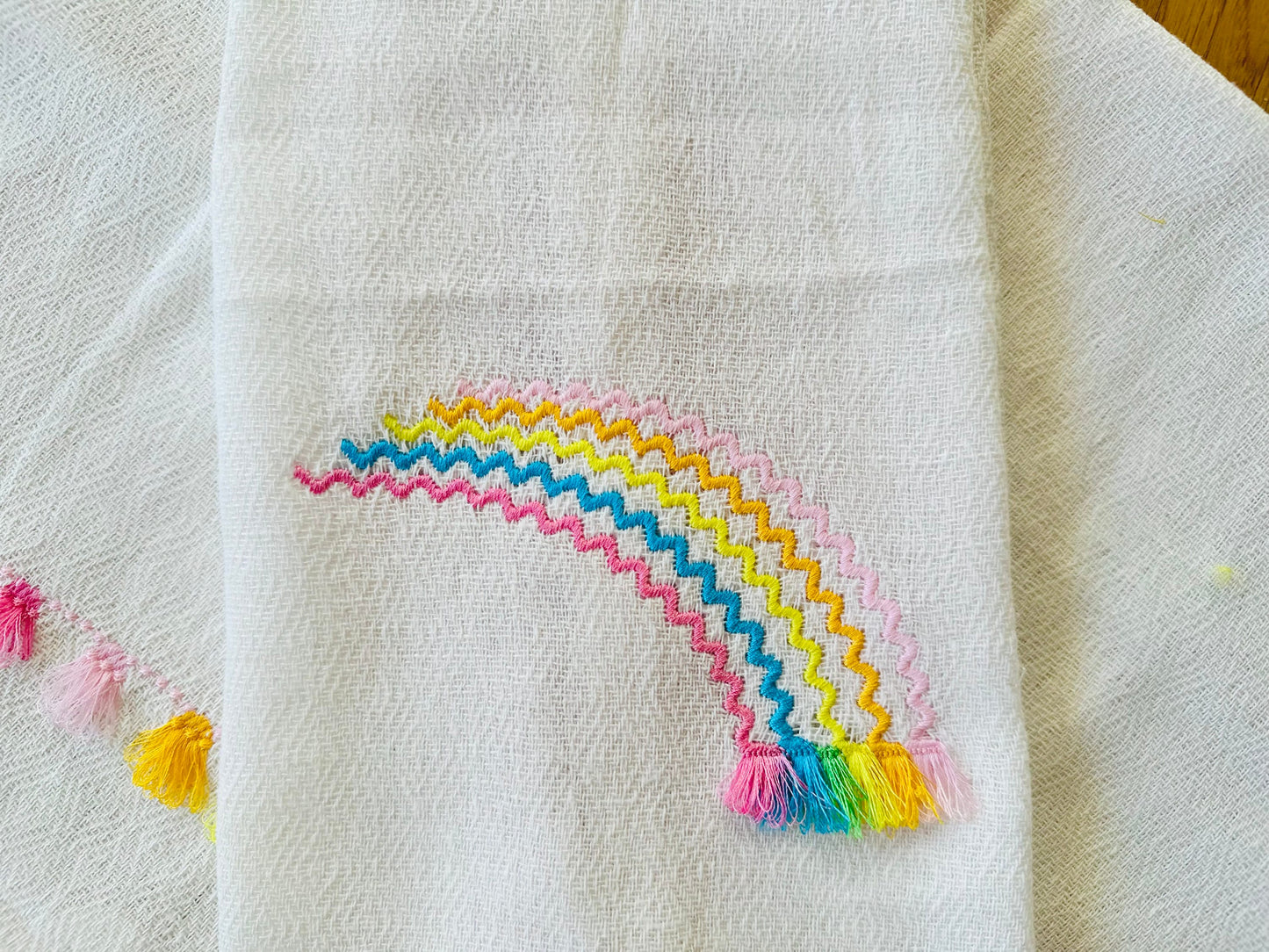Ricrac Rainbow With Fringed Tassels Fluffy Fringe in the Hoop Machine Embroidery Designs Hoop