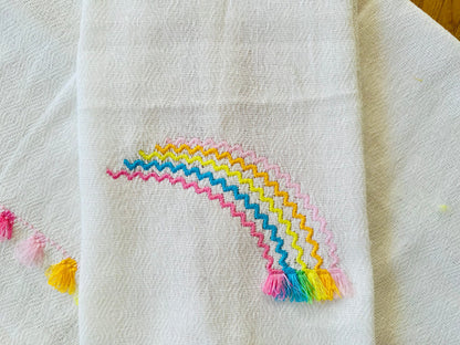 Ricrac Rainbow With Fringed Tassels Fluffy Fringe in the Hoop Machine Embroidery Designs Hoop