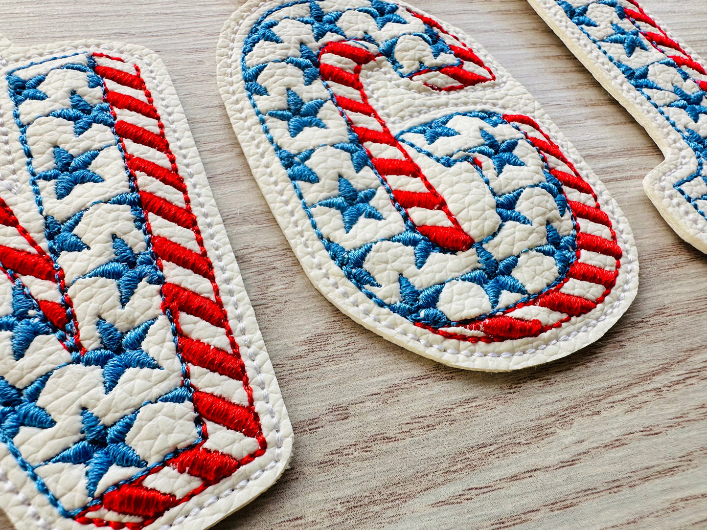 Patriotic Shadow Stars and Stripes 4th July Independence Day Eyelet and Key Fob Snap Tab