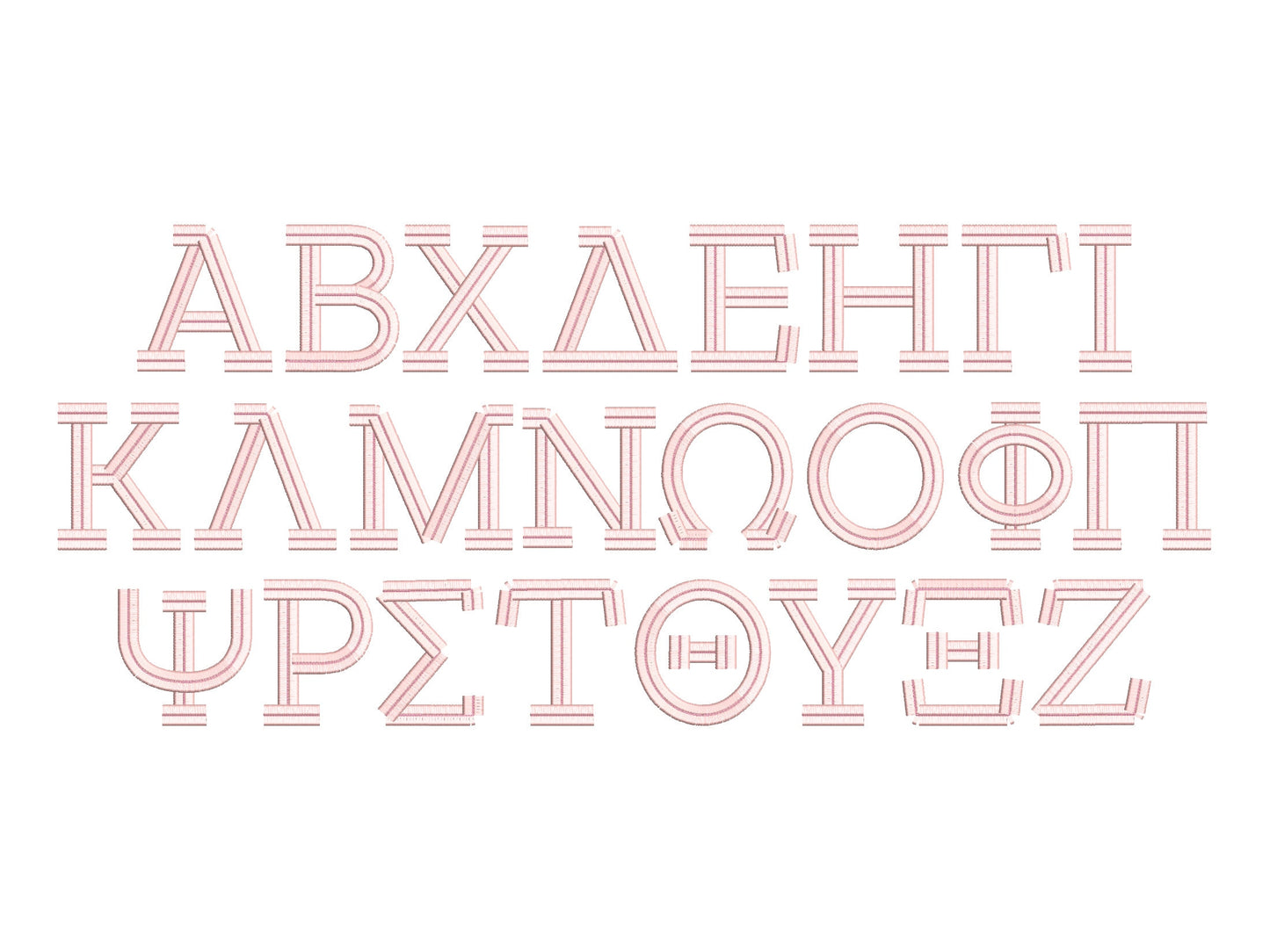 Greek Alphabet Fringed FONT Fluffy Fur Chenille Letters Machine Embroidery Designs Assorted Big Sizes