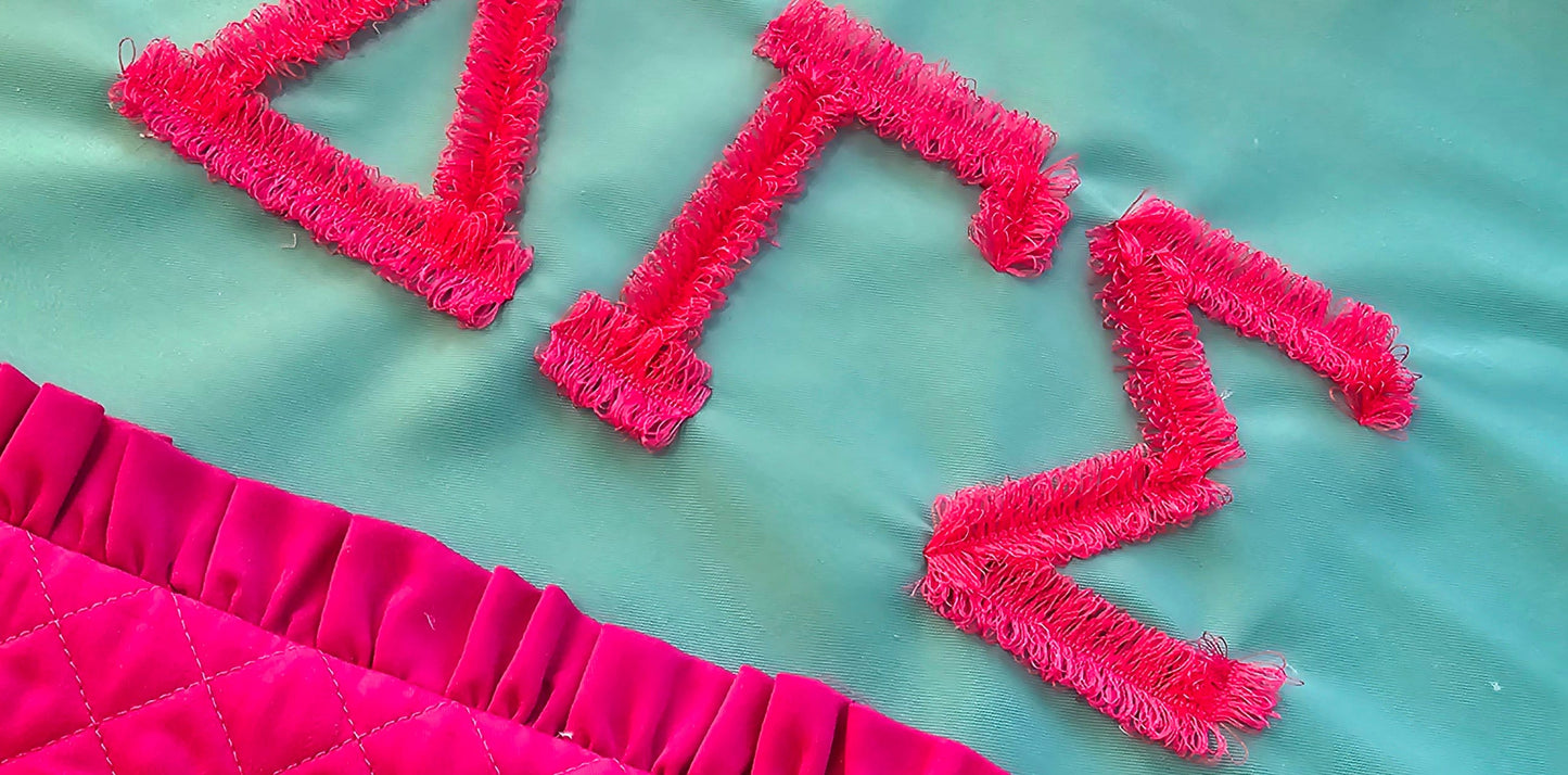 Greek Alphabet Fringed FONT Fluffy Fur Chenille Letters Machine Embroidery Designs Assorted Big Sizes