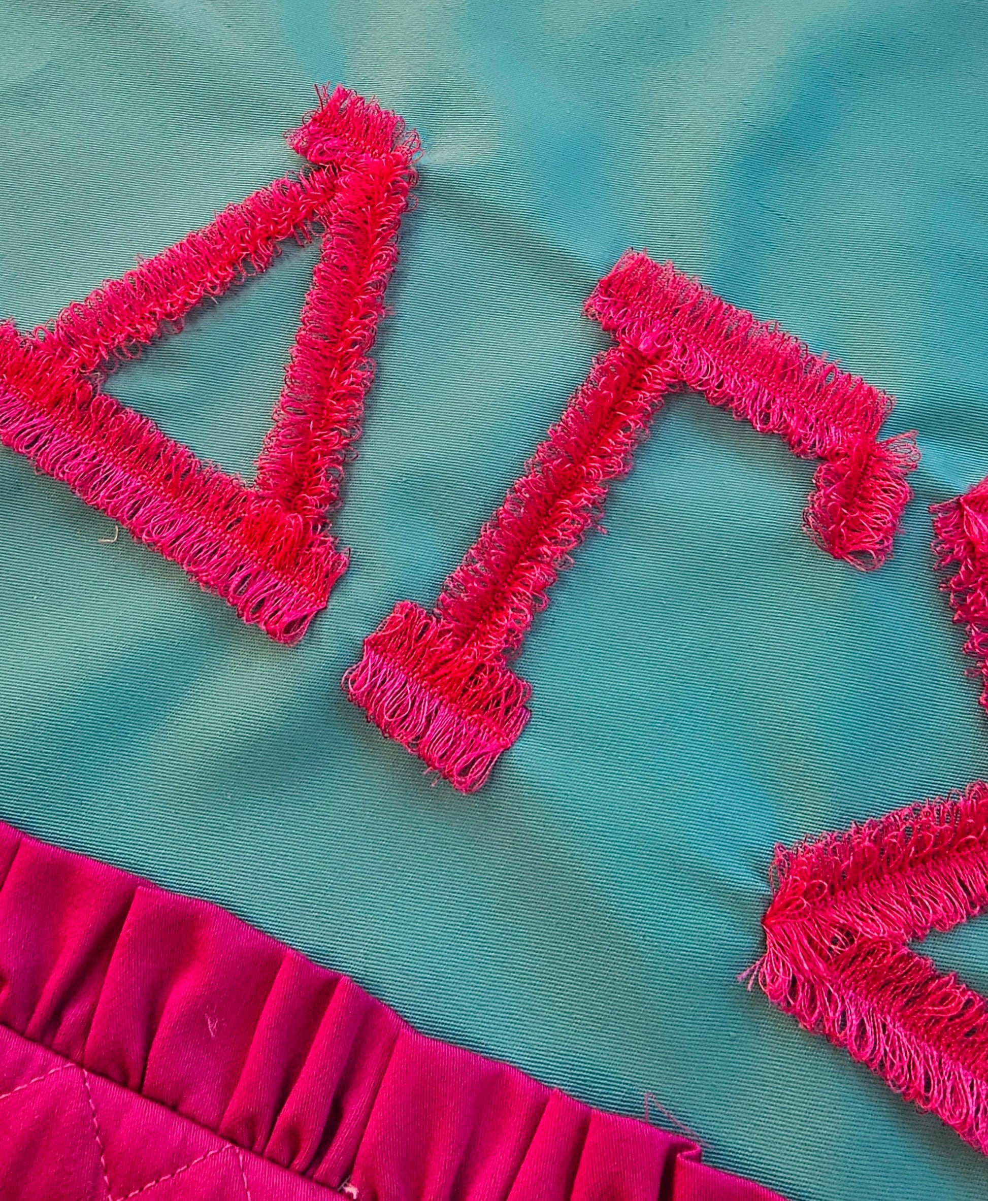 Greek Alphabet Fringed FONT Fluffy Fur Chenille Letters Machine Embroidery Designs Assorted Big Sizes