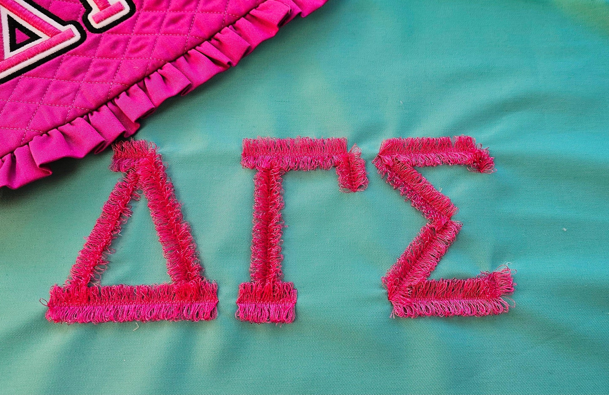 Greek Alphabet Fringed FONT Fluffy Fur Chenille Letters Machine Embroidery Designs Assorted Big Sizes