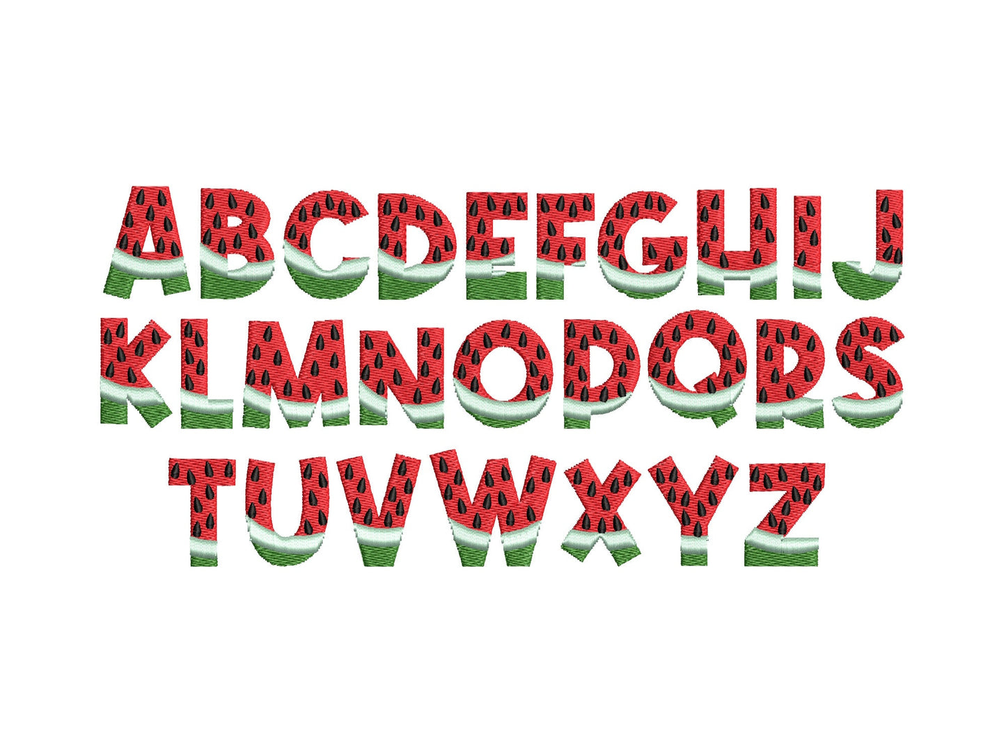 Watermelon Font Tutti Frutti Summer Watermelon Alphabet Letters Monogram Machine Embroidery Designs Fresh Funny Sunny Fruit Berry