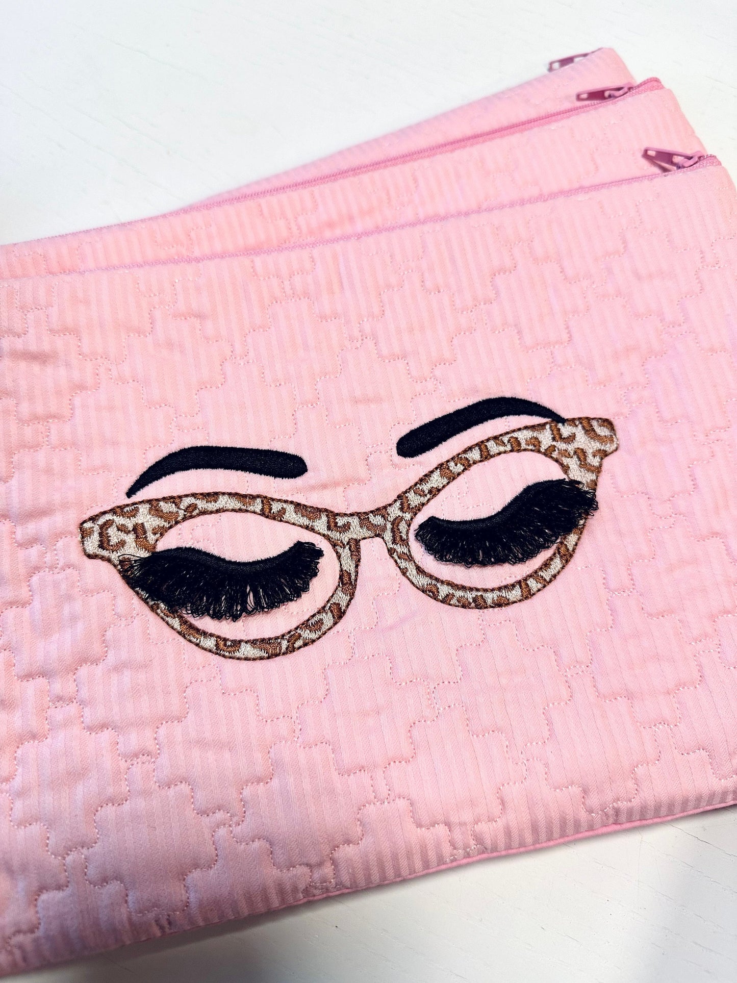 Fluffy Eyes Fringed Flare Lashes Doll Eyes and Glasses Fringe Eyelashes Machine Embroidery Designs in the Hoop