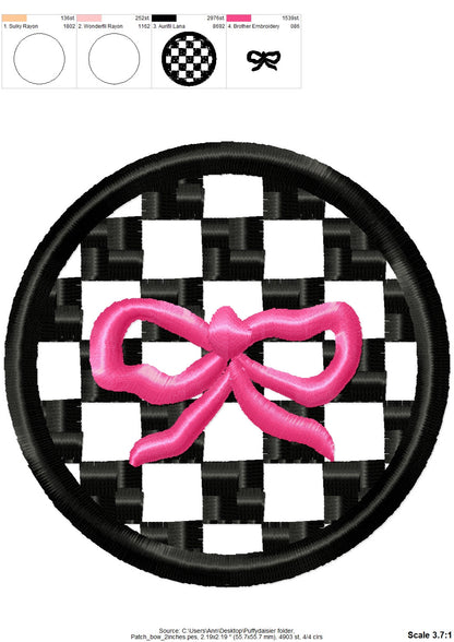 Puff little bow machine embroidery design file 3D raised Puffy Foam bow monogram mini add-on Patch  2 inch design included