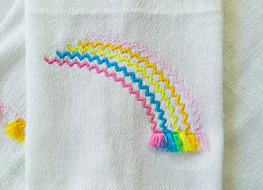 Ricrac Rainbow With Fringed Tassels Fluffy Fringe in the Hoop Machine Embroidery Designs Hoop