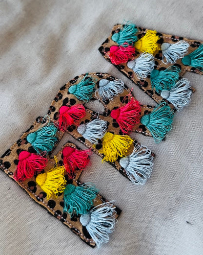 Fringed Tassel Festive Summer Fluffy FONT Machine Embroidery Designs Assorted Sizes Pretty Tassels Letters Monogram Fringe