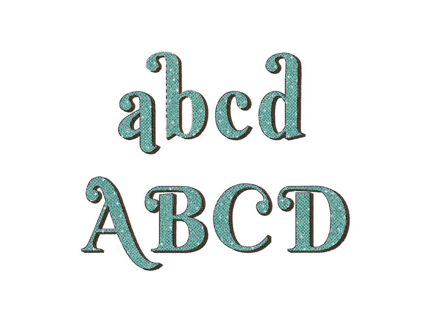 Vintage Glitter Font HTV glitter vinyl monogram sparkling Retro alphabet letters machine embroidery designs