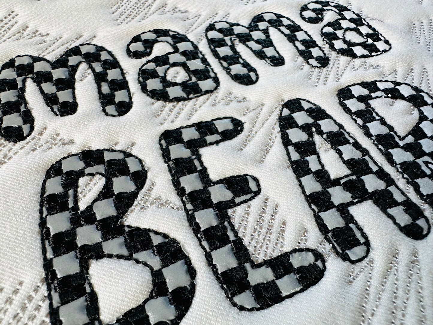 Checks Patterned Font 1 color Alphabet letters numbers machine embroidery designs chess pattern checkers checkered Font