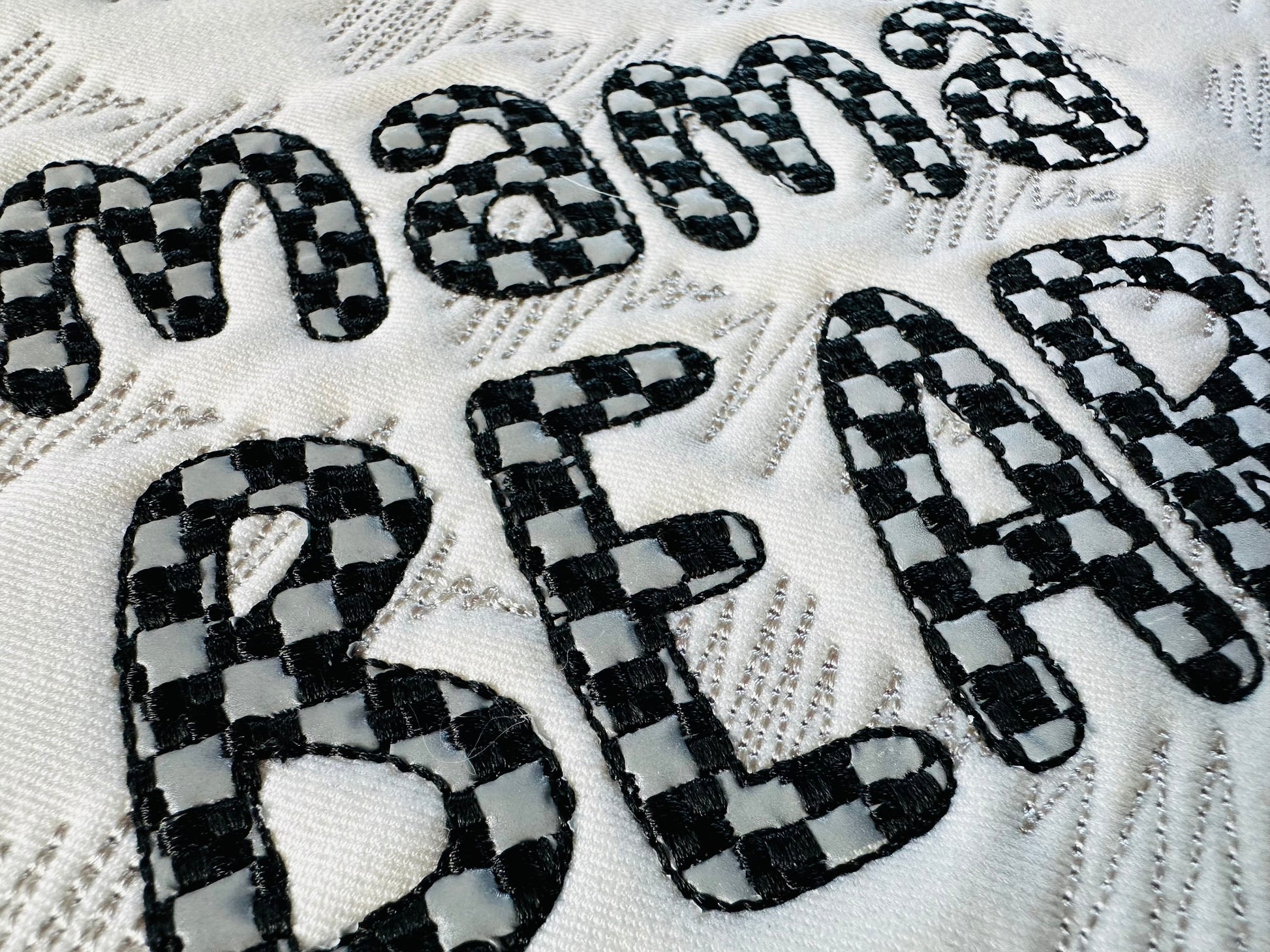 Checks Patterned Font 1 color Alphabet letters numbers machine embroidery designs chess pattern checkers checkered Font