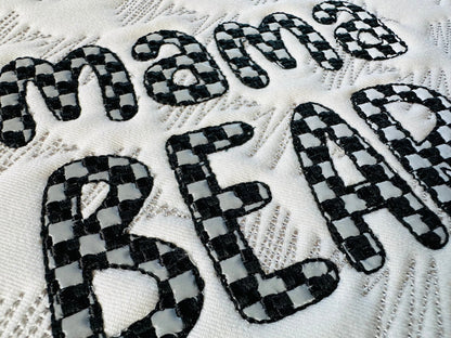 Checks Patterned Font 1 color Alphabet letters numbers machine embroidery designs chess pattern checkers checkered Font