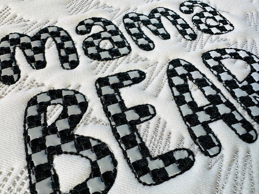 Checks Patterned Font 1 color Alphabet letters numbers machine embroidery designs chess pattern checkers checkered Font