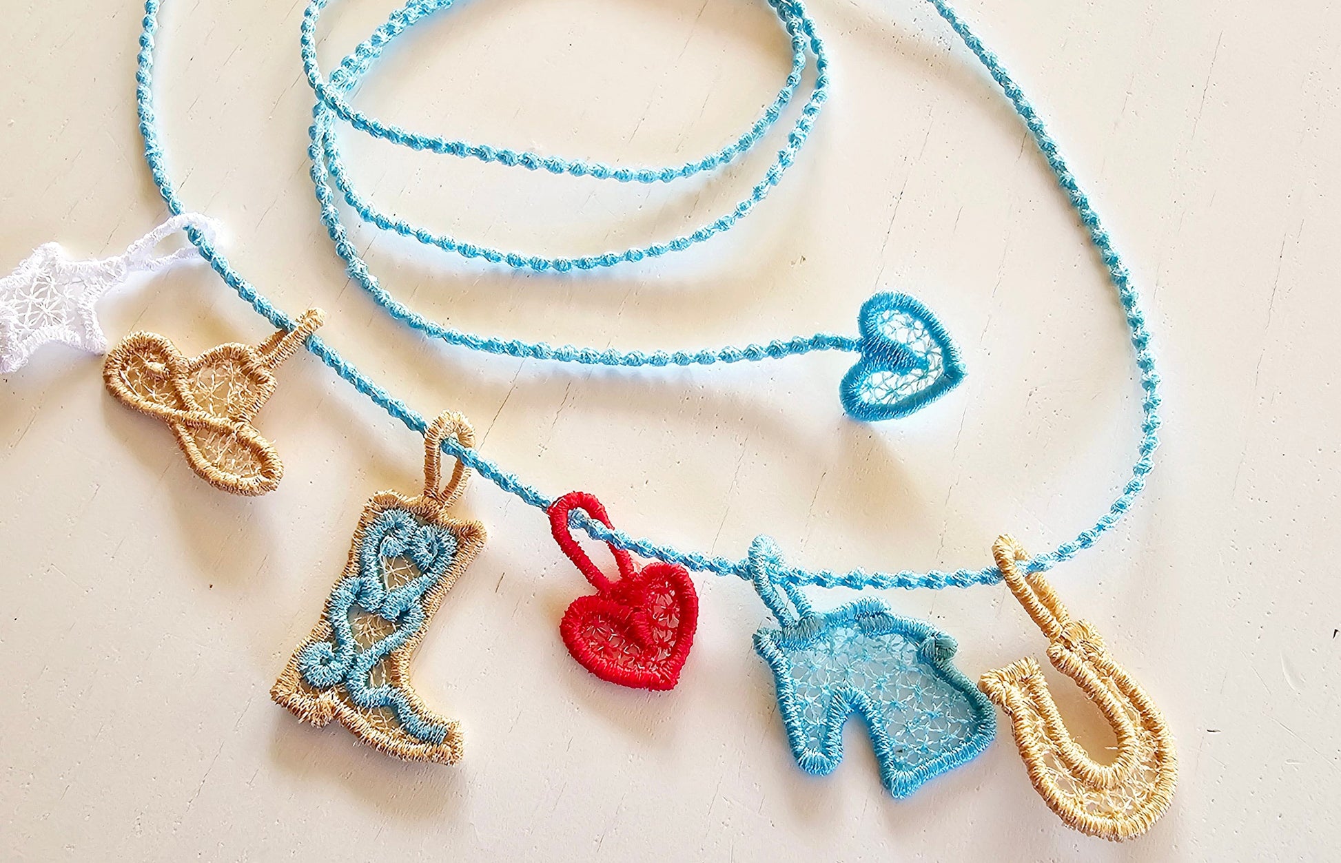 FSL Lace Embroidery Friendship Bracelet Cowboy Boots Hat Horse Horseshoe Western Fans and Rodeo  - Machine Embroidery Designs