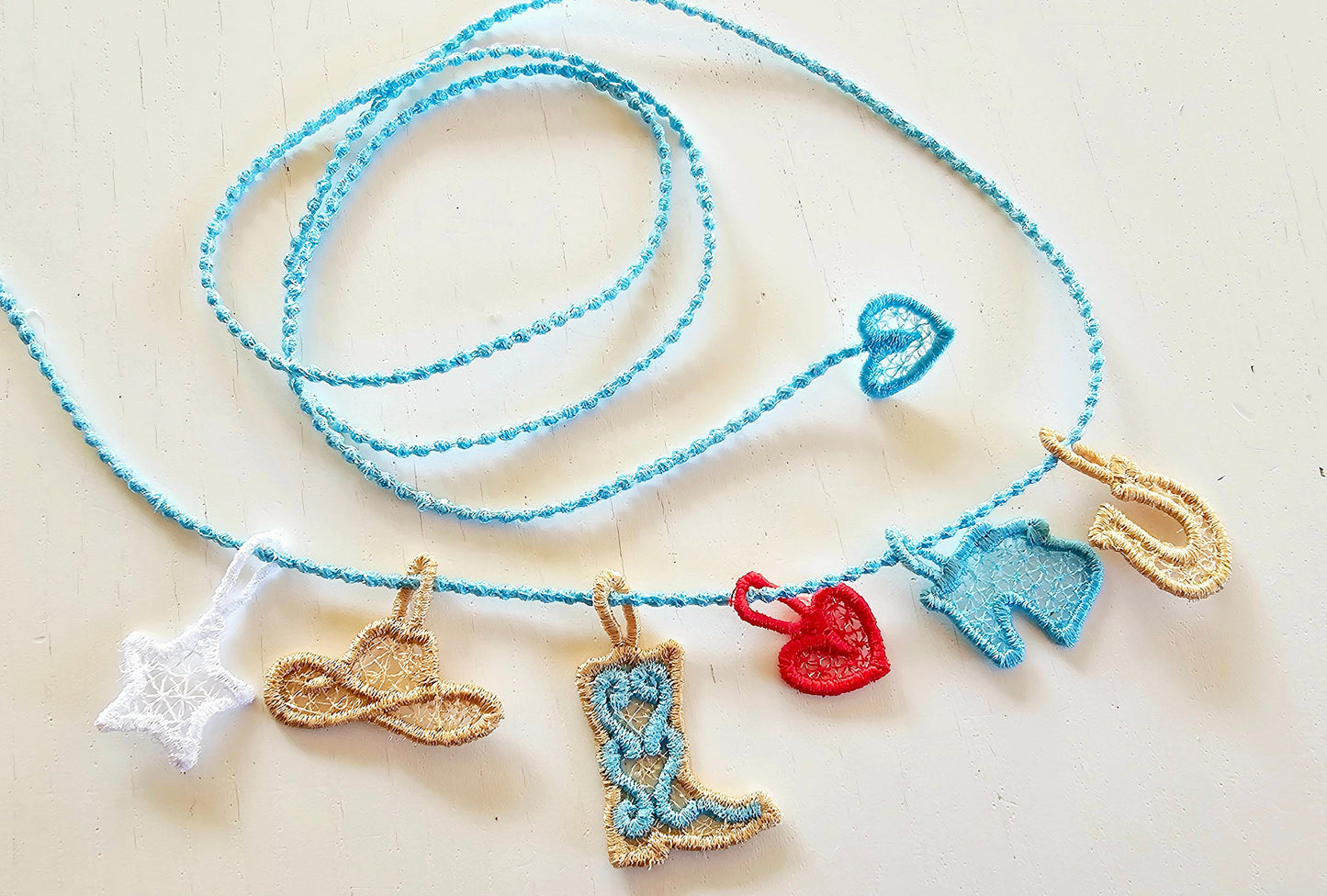 FSL Lace Embroidery Friendship Bracelet Cowboy Boots Hat Horse Horseshoe Western Fans and Rodeo  - Machine Embroidery Designs