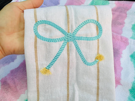 Rope Bow Fringed Fluffy Rope Ends Tassel Rope Stitch Cowboy Farm Towel Napkin Decoration Machine Embroidery Designs Multiple Sizes 4 to 8in - Etsy