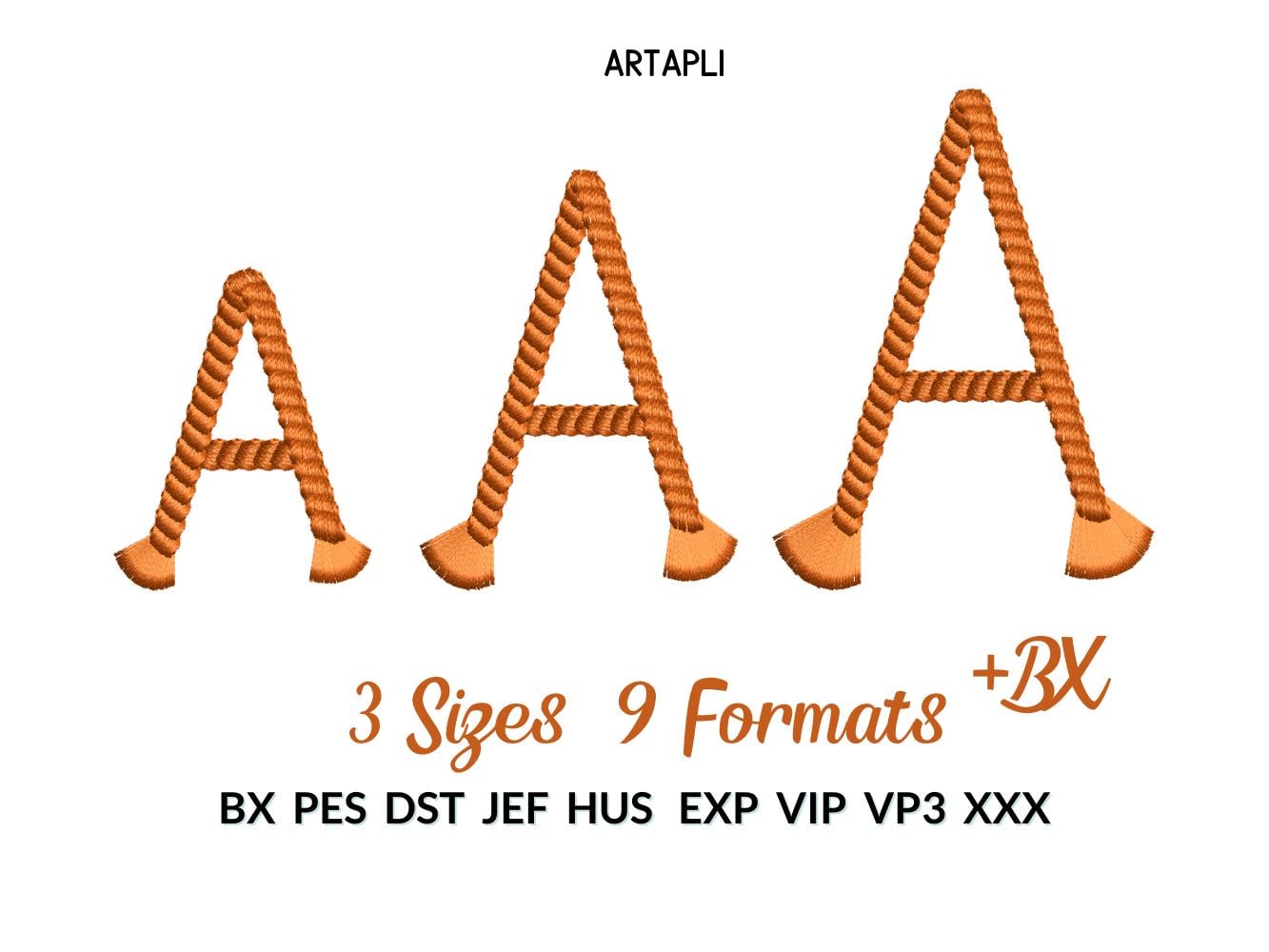 Rope Block FONT Fringed Tassel End Alphabet Machine Embroidery Designs Cowboy Cowgirl Kids Rodeo Lasso Rope Monogram