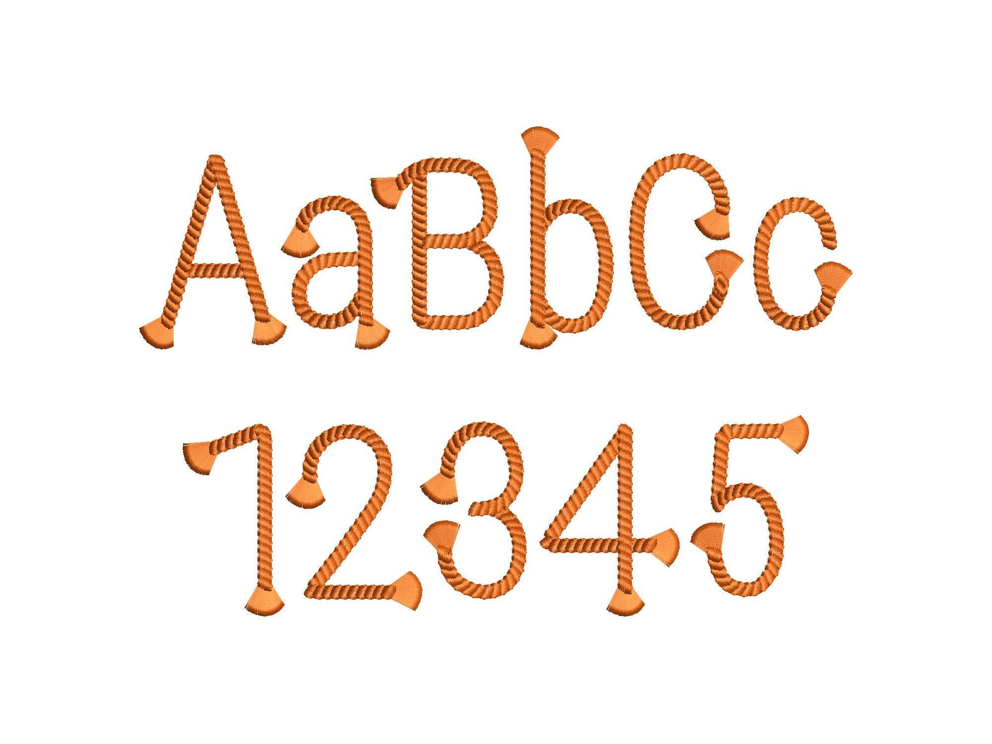 Rope Block FONT Fringed Tassel End Alphabet Machine Embroidery Designs Cowboy Cowgirl Kids Rodeo Lasso Rope Monogram