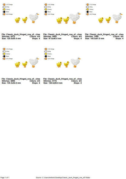 Fluffy Duck Mama and Cute Duck Chick Baby 3 in a Row Fringed Little Farm Bird Kids Fringed Chenille Fur Machine Embroidery Designs 4 to 6in - Etsy