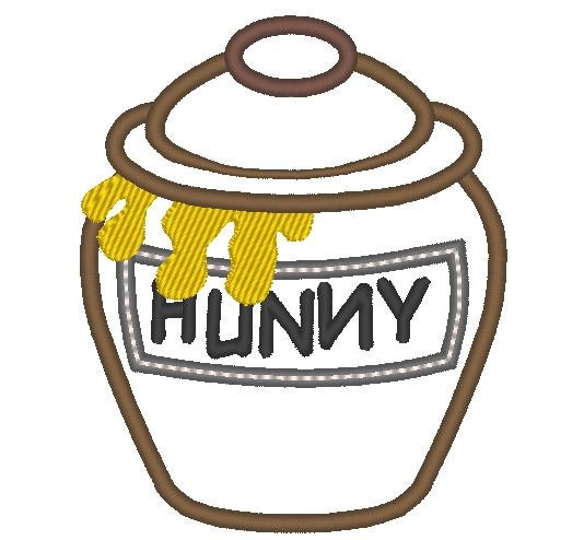 Honey Pot winnie the pooh kitchen fill stitch and applique machine embroidery designs
