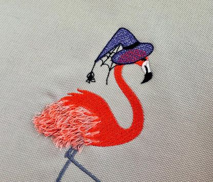Fringed Fluffy Chenille Spooky Flamingo Bird Witch Hat Halloween Machine Embroidery Designs Many Sizes From 4 to 7 Inches Girl Outfit Design - Etsy