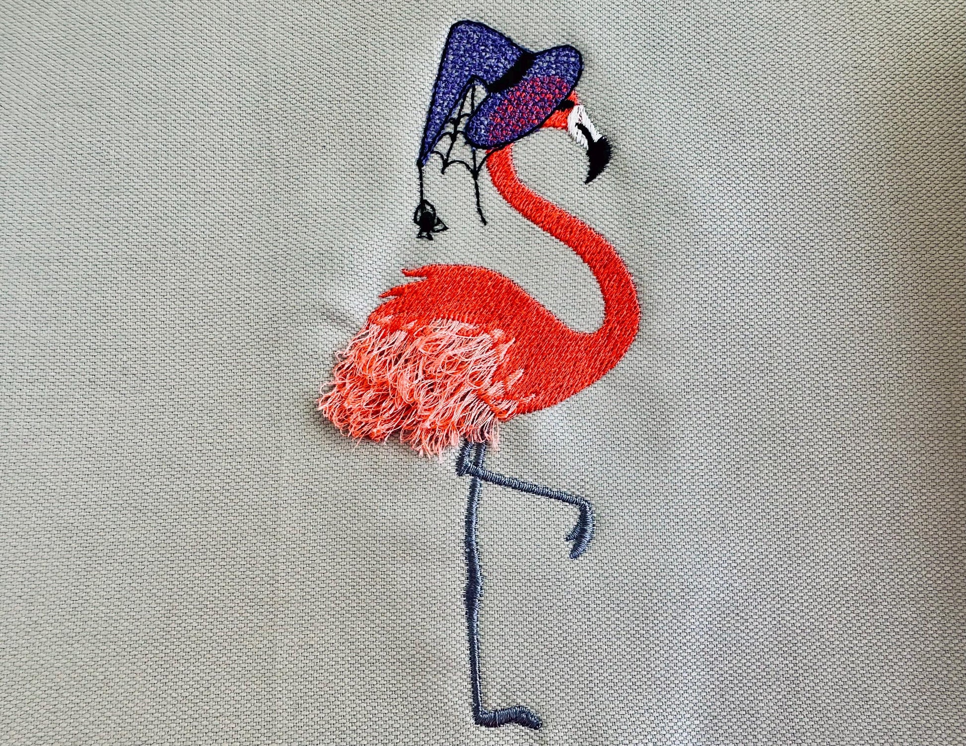 Fringed Fluffy Chenille Spooky Flamingo Bird Witch Hat Halloween Machine Embroidery Designs Many Sizes From 4 to 7 Inches Girl Outfit Design - Etsy