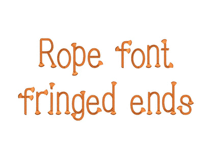 Rope Block FONT Fringed Tassel End Alphabet Machine Embroidery Designs Cowboy Cowgirl Kids Rodeo Lasso Rope Monogram