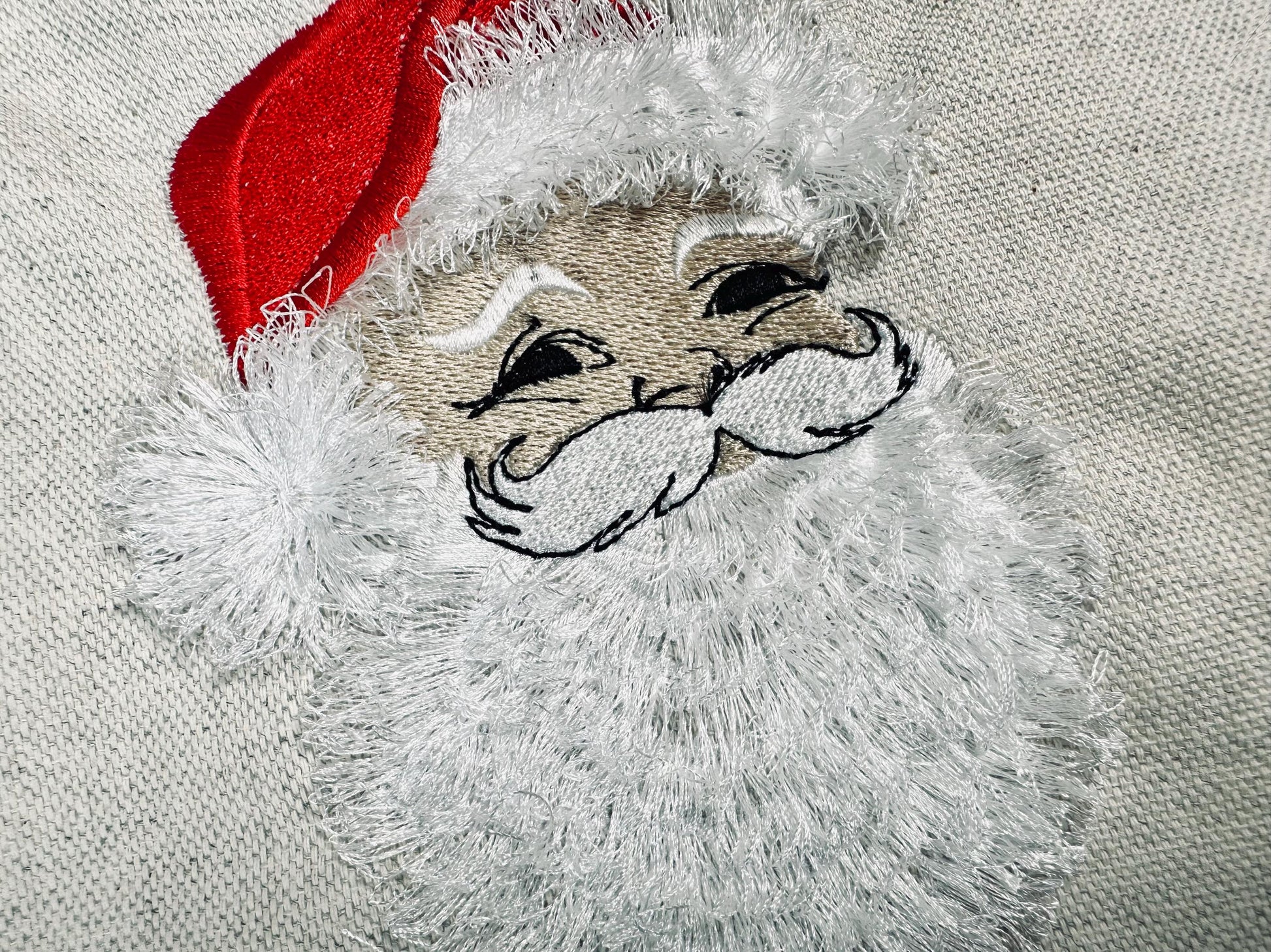 Christmas Santa Fringed Machine Embroidery Design Santa Claus Hat Fur Design