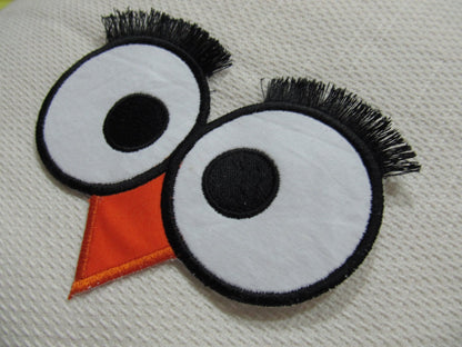 Owl Eyes and Fluffy Lashes Fringe Embroidery 3" 4" 5" 6" 7" | Chenille PES DST JEF | Artapli