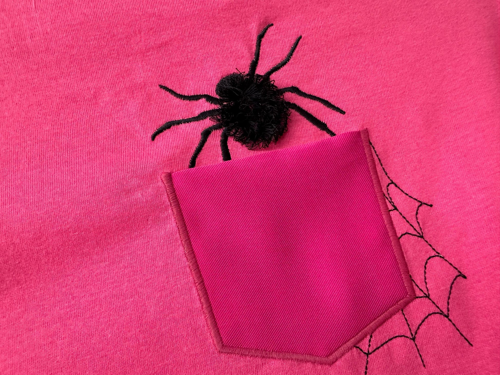 Halloween Fringed Fluffy Spider Pocket Spooky Kids Outfit Pocket Machine Embroidery Designs in the Hoop ITH Project Awesome Genuine Pocket - Etsy