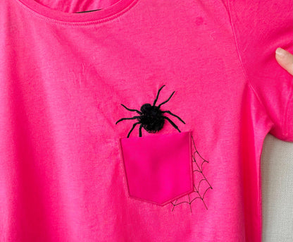 Halloween Fringed Fluffy Spider Pocket Spooky Kids Outfit Pocket Machine Embroidery Designs in the Hoop ITH Project Awesome Genuine Pocket - Etsy