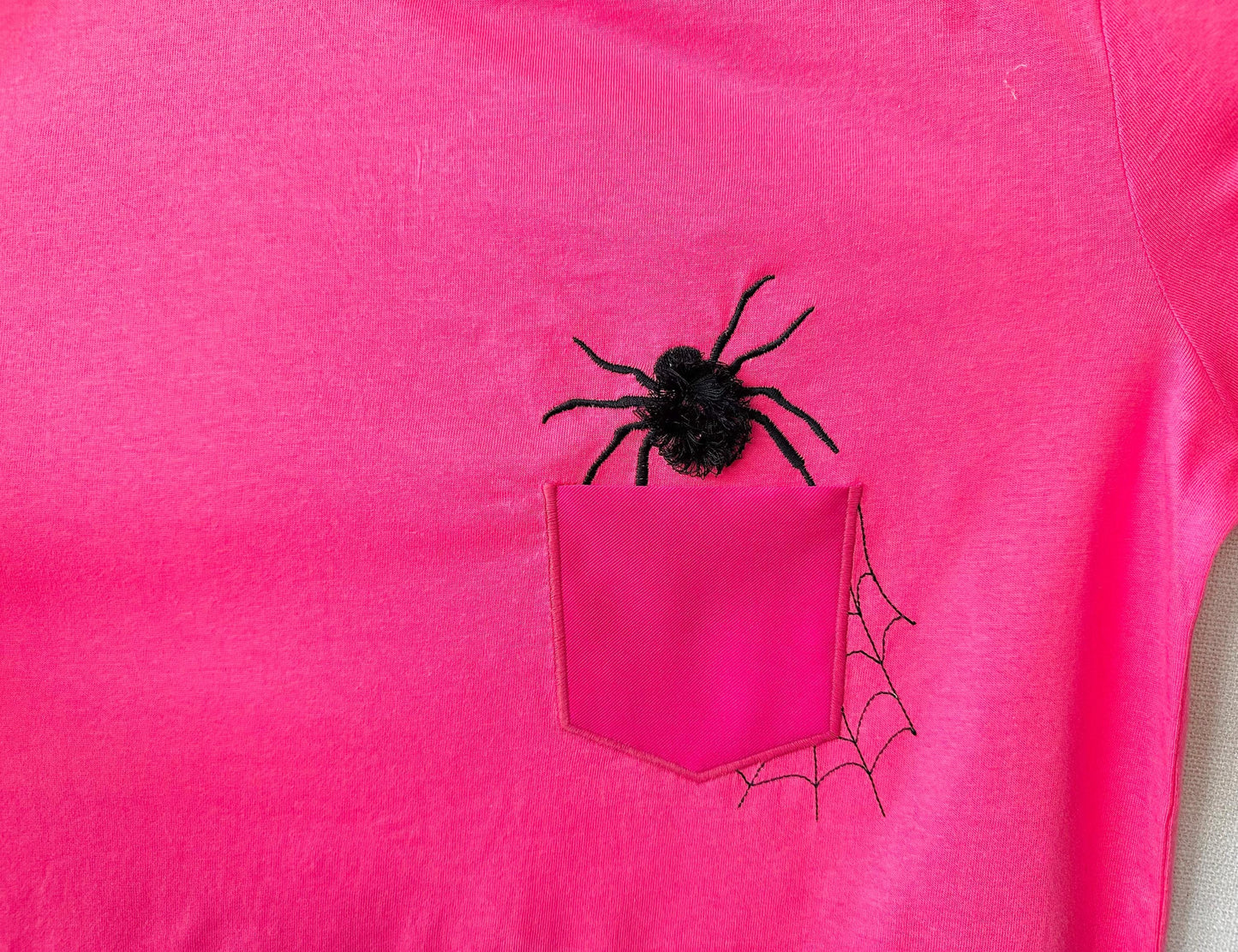 Halloween Fringed Fluffy Spider Pocket Spooky Kids Outfit Pocket Machine Embroidery Designs in the Hoop ITH Project Awesome Genuine Pocket - Etsy