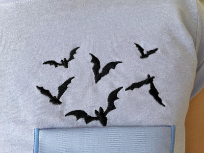 Halloween Pocket flying Bats tiny mini Bat kids outfit Pocket machine embroidery designs in the hoop ITH project awesome genuine Pocket