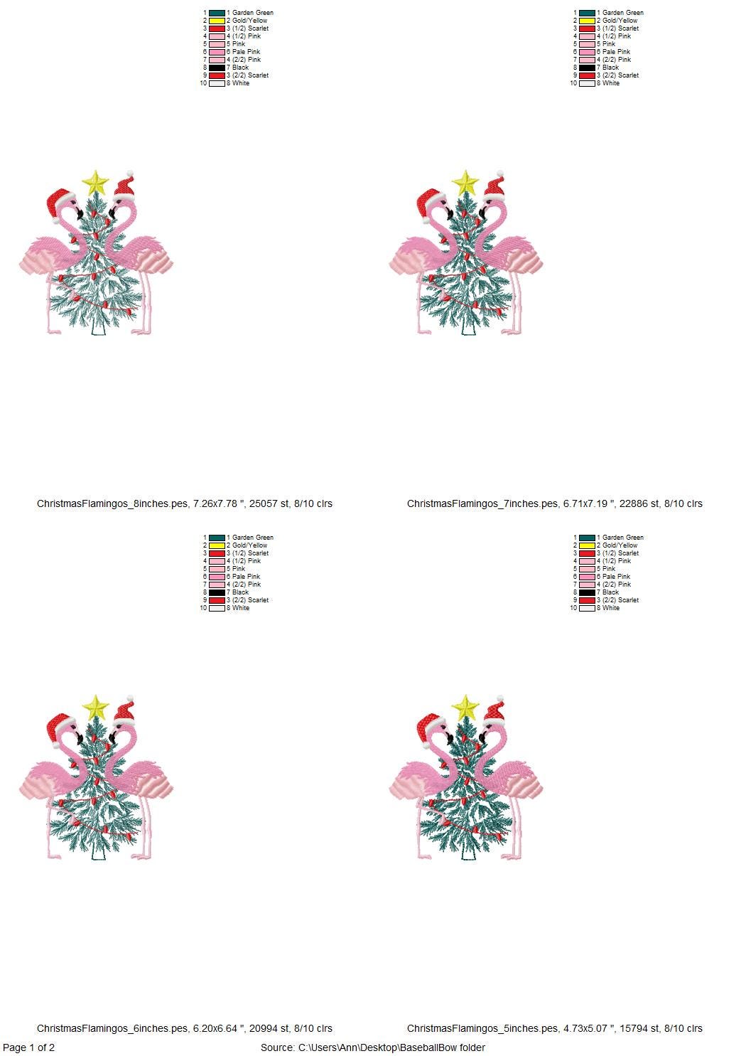 Christmas Flamingoes Christmas Tree and Christmas Lights Santa Hat Fringed Flamingo Machine Embroidery Designs Sweater Outfit Hoodie Design - Etsy