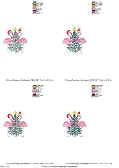 Christmas Flamingoes Christmas Tree and Christmas Lights Santa Hat Fringed Flamingo Machine Embroidery Designs Sweater Outfit Hoodie Design - Etsy