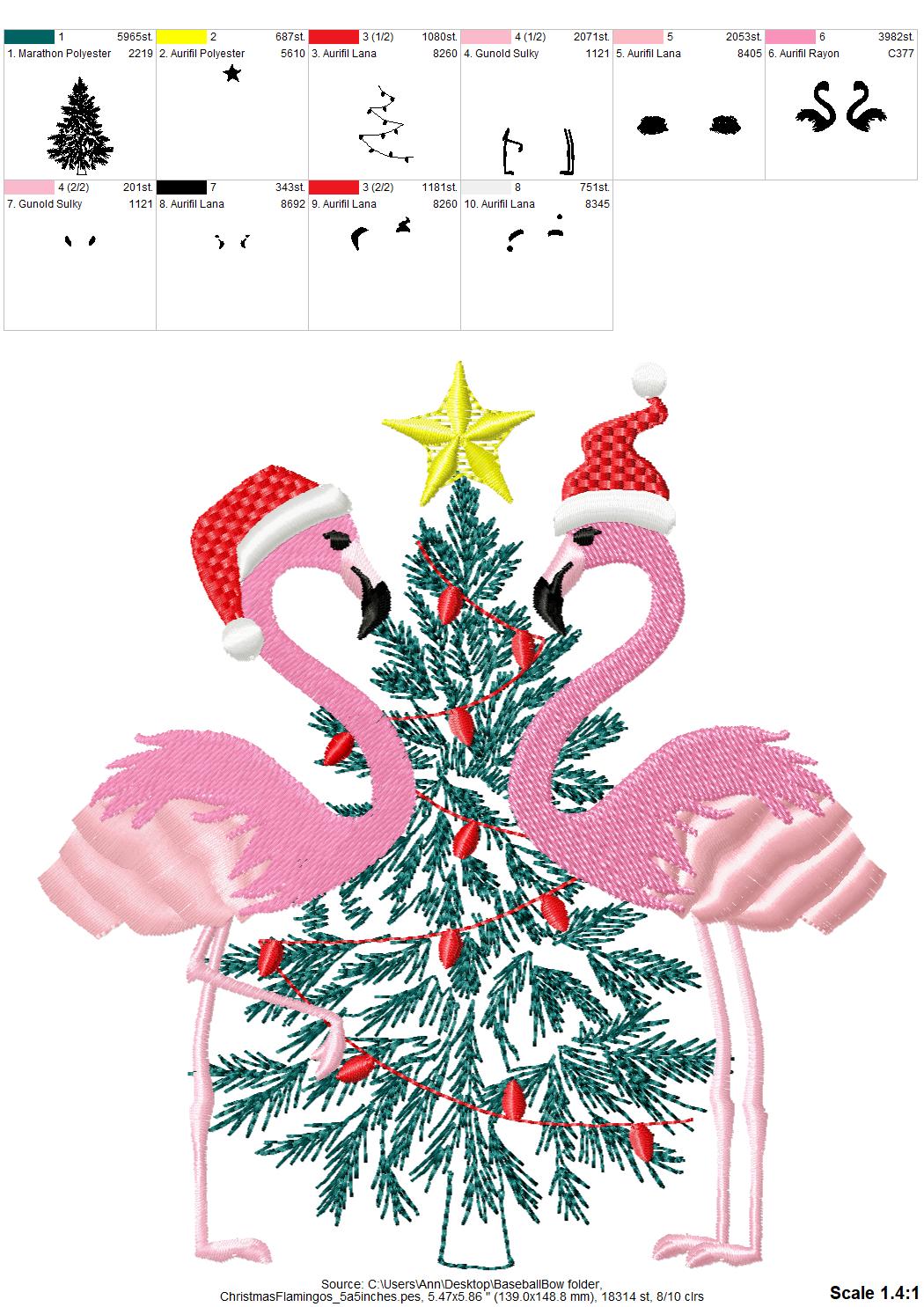 Christmas Flamingoes Christmas Tree and Christmas Lights Santa Hat Fringed Flamingo Machine Embroidery Designs Sweater Outfit Hoodie Design - Etsy