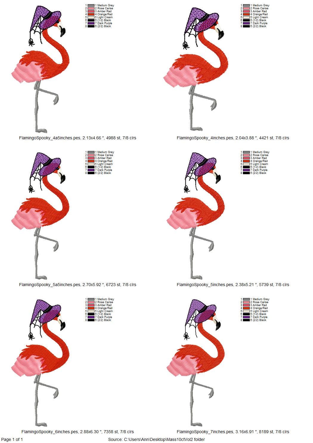 Fringed Fluffy Chenille Spooky Flamingo Bird Witch Hat Halloween Machine Embroidery Designs Many Sizes From 4 to 7 Inches Girl Outfit Design - Etsy