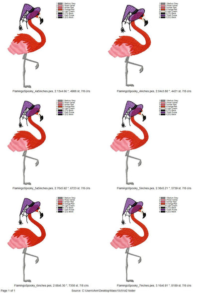 Fringed Fluffy Chenille Spooky Flamingo Bird Witch Hat Halloween Machine Embroidery Designs Many Sizes From 4 to 7 Inches Girl Outfit Design - Etsy