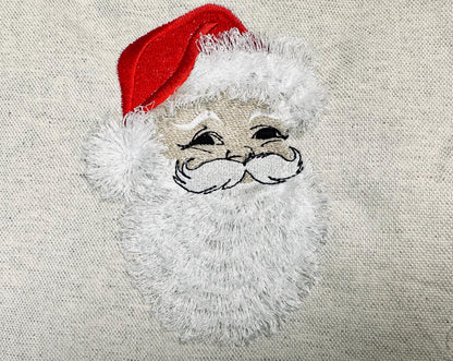 Christmas Santa Fringed Machine Embroidery Design Santa Claus Hat Fur Design