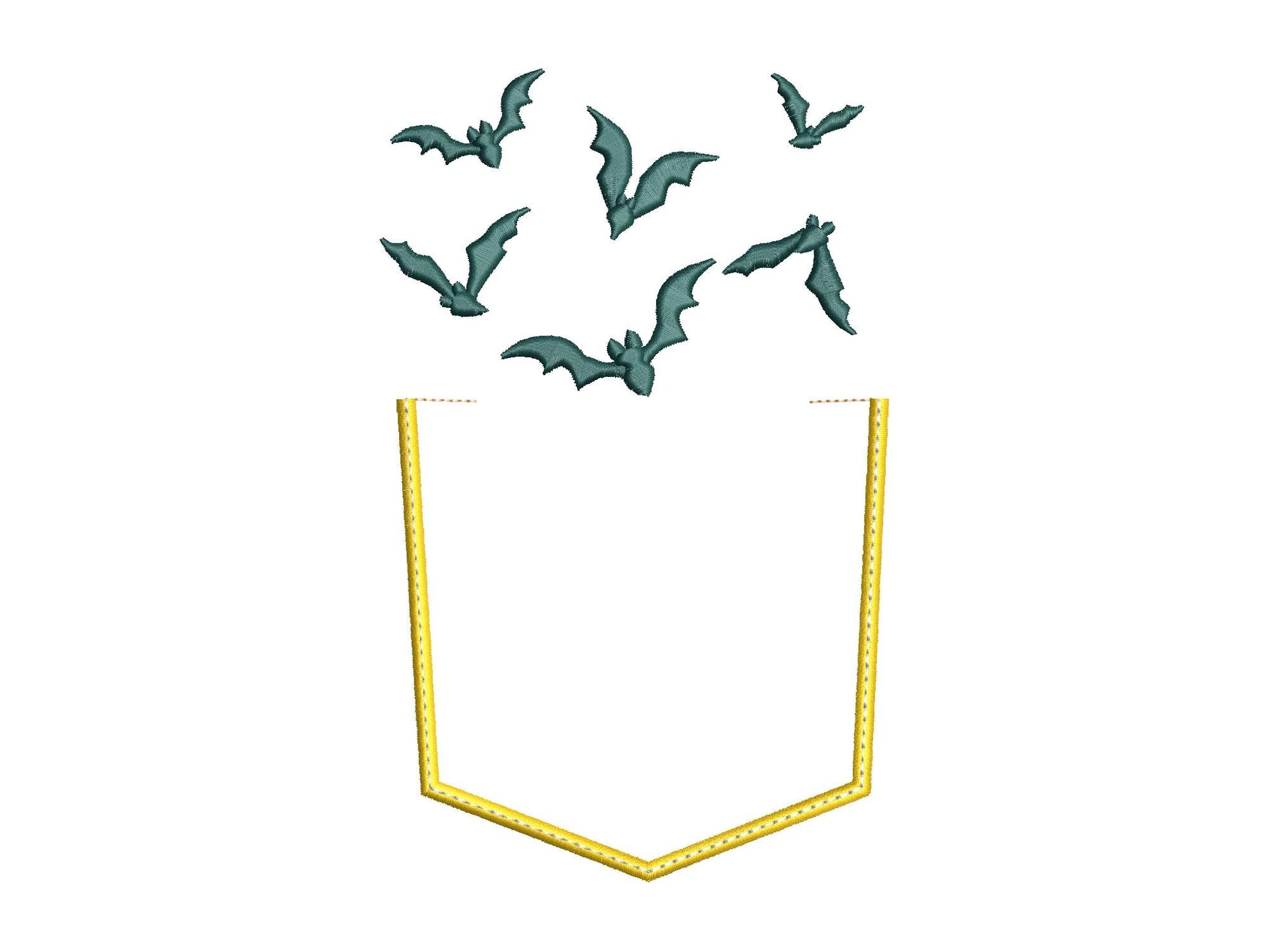 Halloween Pocket flying Bats tiny mini Bat kids outfit Pocket machine embroidery designs in the hoop ITH project awesome genuine Pocket