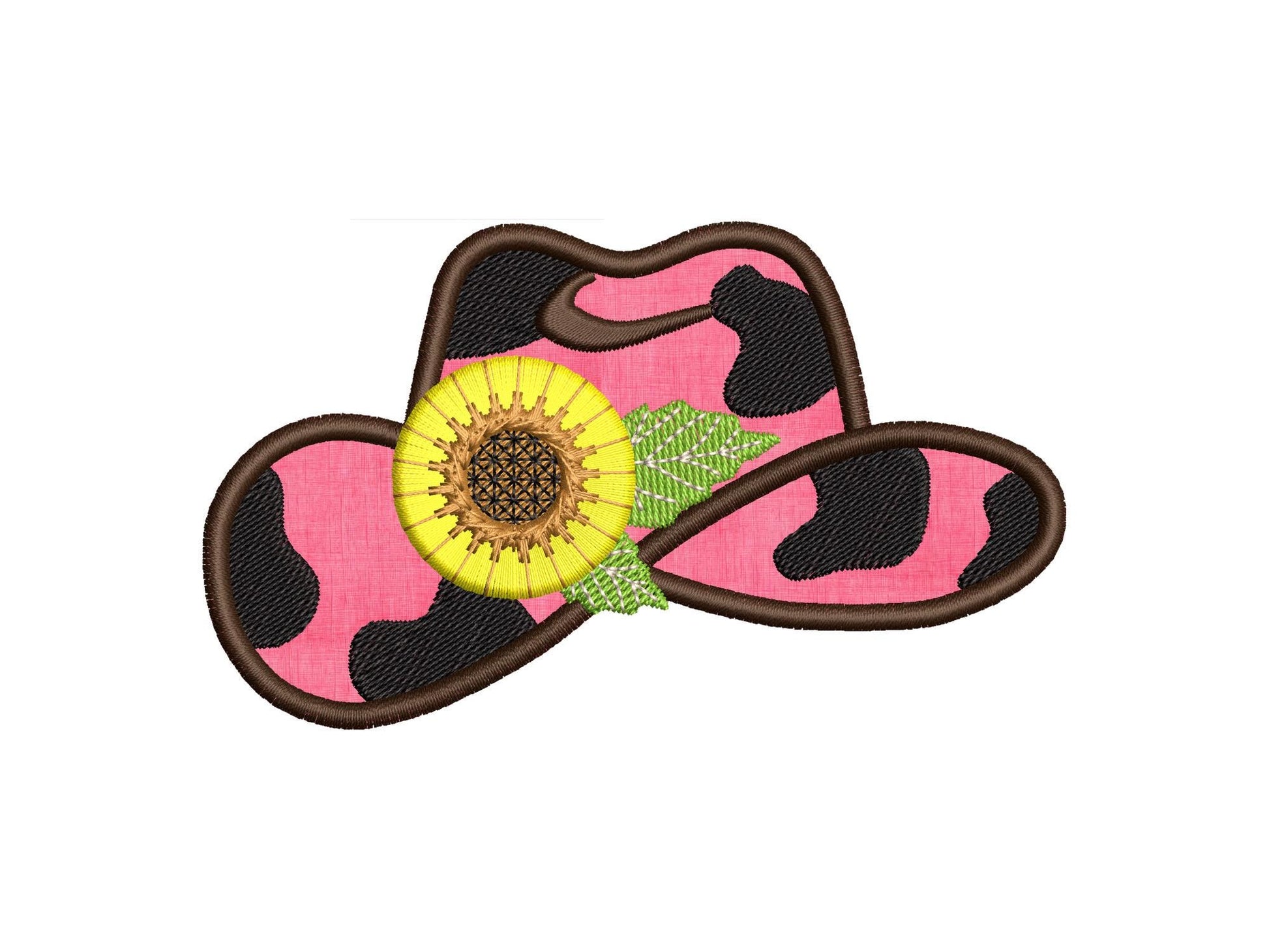 Pretty Cowgirl Cowboy Hat Applique Design Fringed Fluffy Sunflower Machine Embroidery Designs Multiple Sizes 4 to 6 Inch Farm Kids Outfit - Etsy
