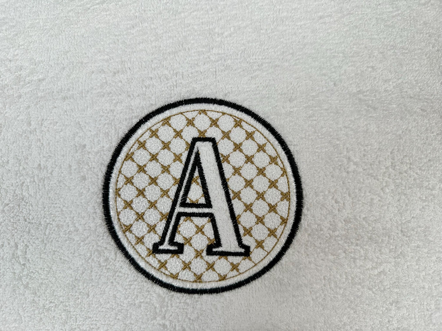 Embossed Classy Circle Monogram terry towel Font alphabet letters A-Z numbers 0-9 machine embroidery designs for hoop 4x4 5x5 6x6 gift idea
