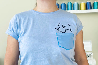 Halloween Pocket flying Bats tiny mini Bat kids outfit Pocket machine embroidery designs in the hoop ITH project awesome genuine Pocket