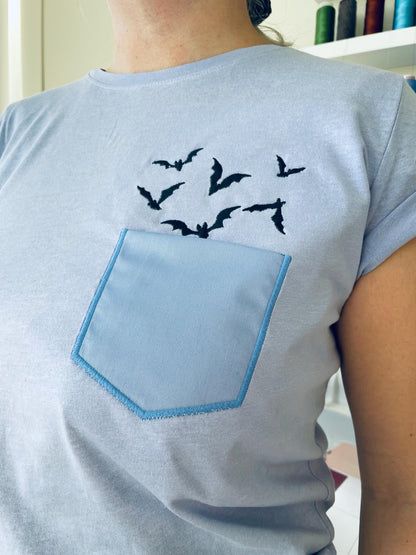 Halloween Pocket flying Bats tiny mini Bat kids outfit Pocket machine embroidery designs in the hoop ITH project awesome genuine Pocket