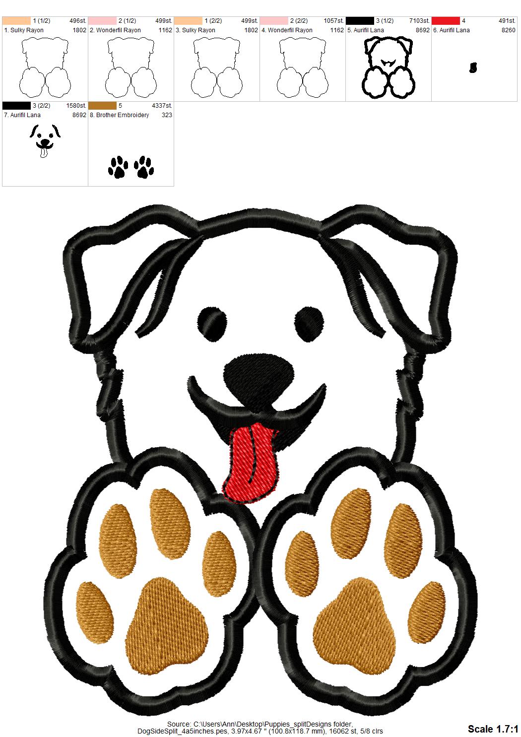 Puppy Bow Split side seam cutout Side Bow Applique machine embroidery designs Trendy Pet Dog lovers Apparel Sweatshirts T-Shirts 4 8 inch