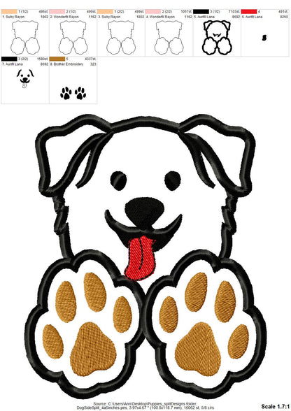 Puppy Bow Split side seam cutout Side Bow Applique machine embroidery designs Trendy Pet Dog lovers Apparel Sweatshirts T-Shirts 4 8 inch